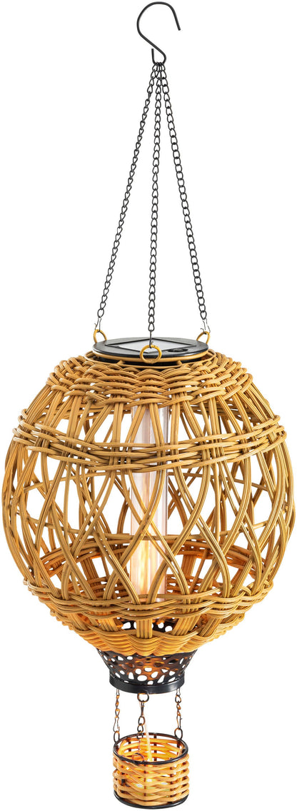 Solar-Hängedeko "Heissluftballon" Rattan