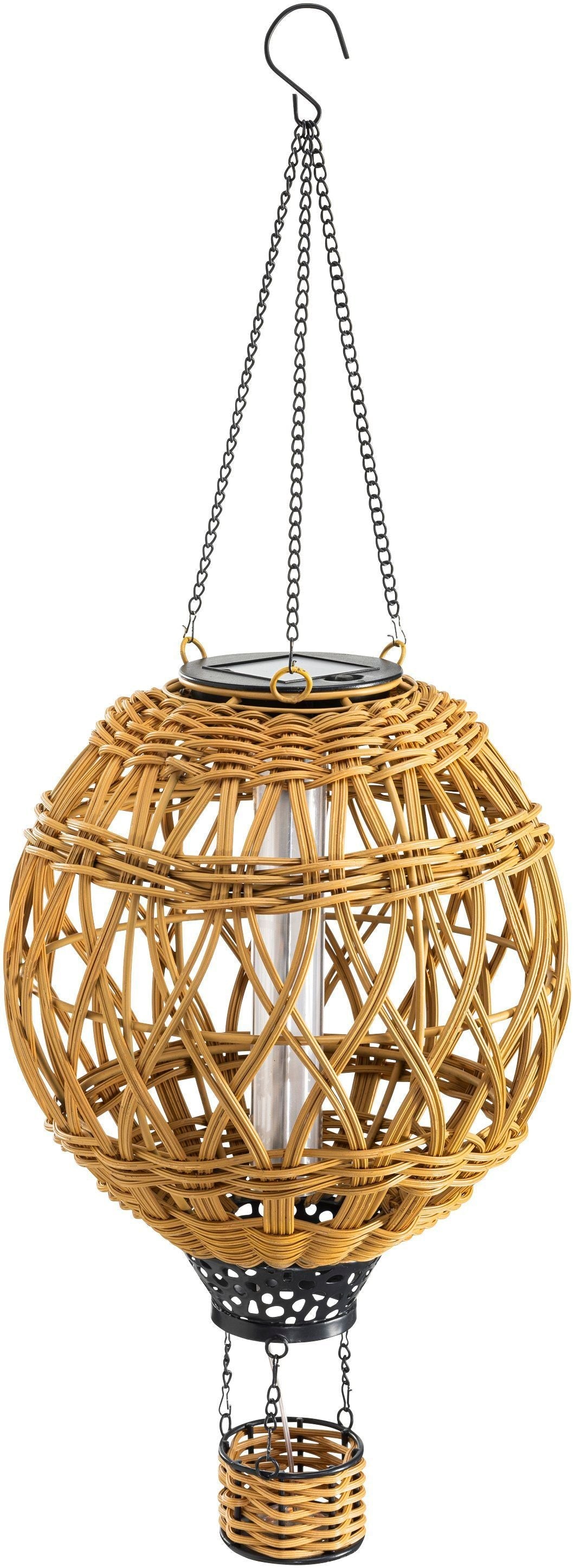 Solar-Hängedeko "Heissluftballon" Rattan
