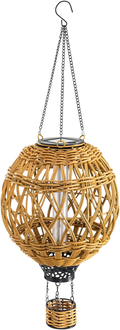 Solar-Hängedeko "Heissluftballon" Rattan
