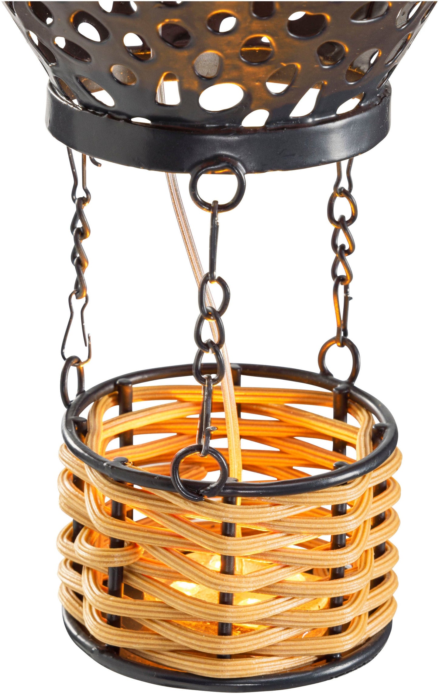 Solar-Hängedeko "Heissluftballon" Rattan