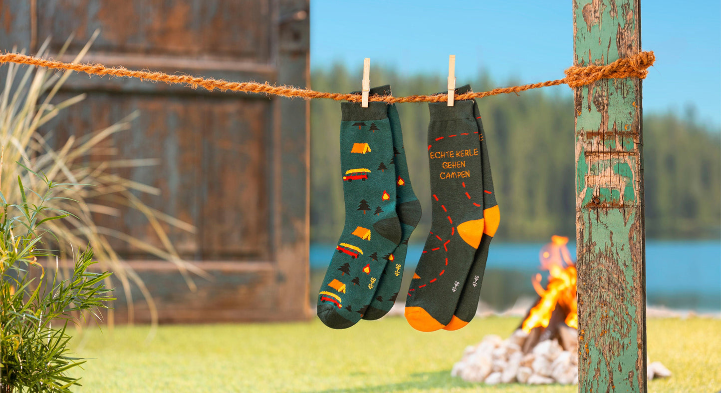 Lustige Socken "Camping" 2er-Pack
