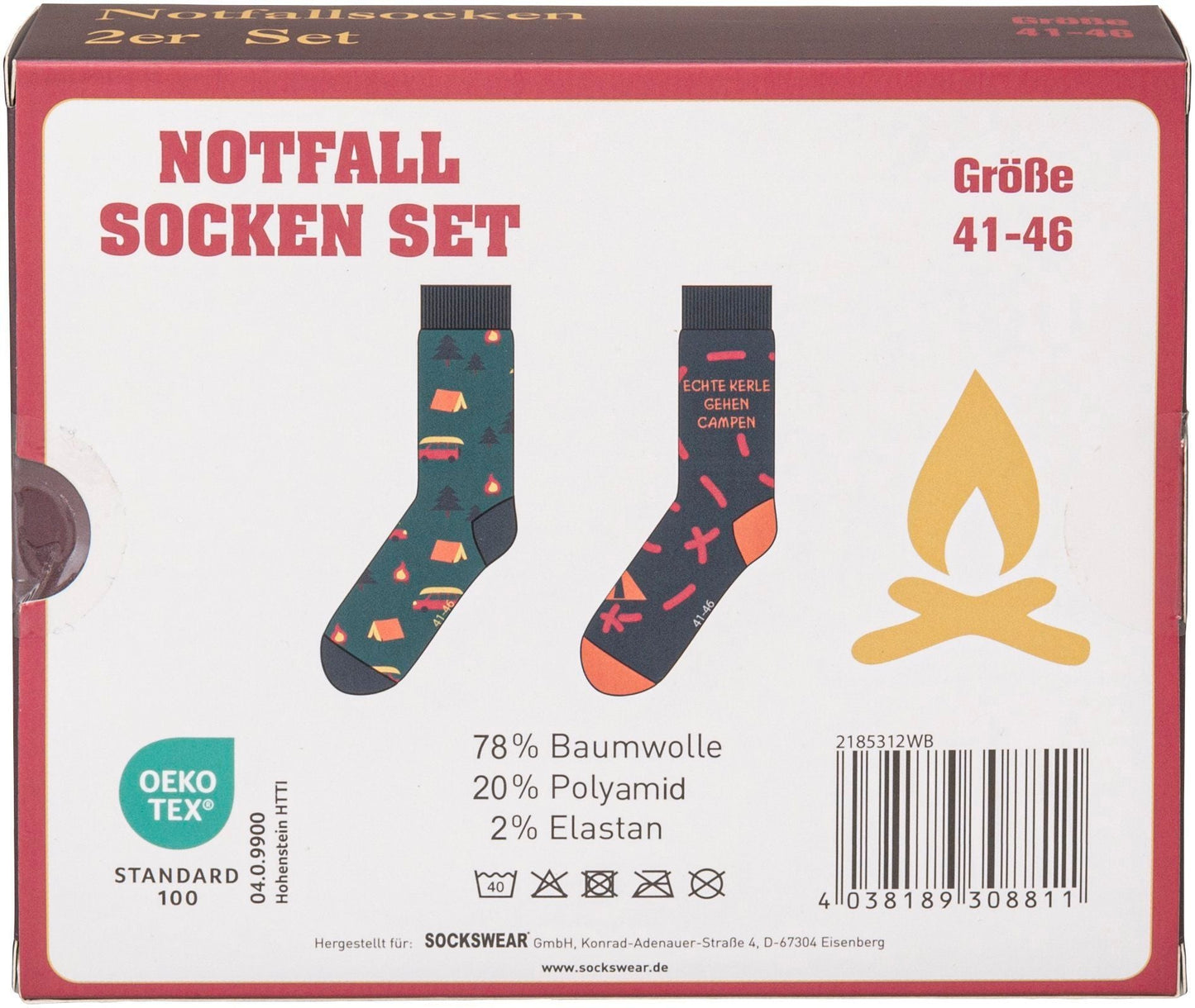 Lustige Socken "Camping" 2er-Pack