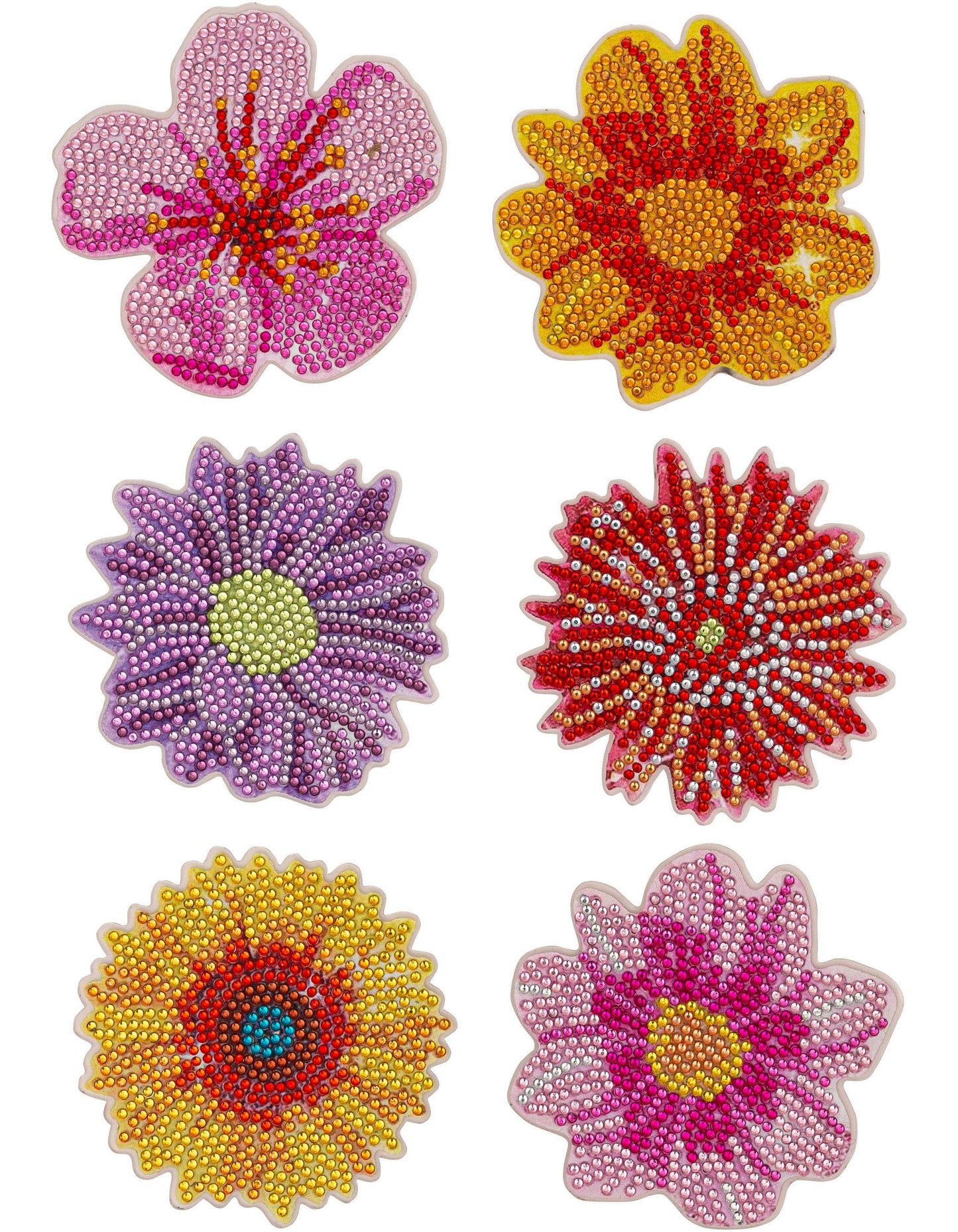 Diamond Painting Untersetzer "Flower" 6er-Set