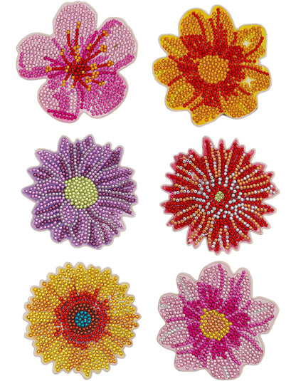 Diamond Painting Untersetzer "Flower" 6er-Set
