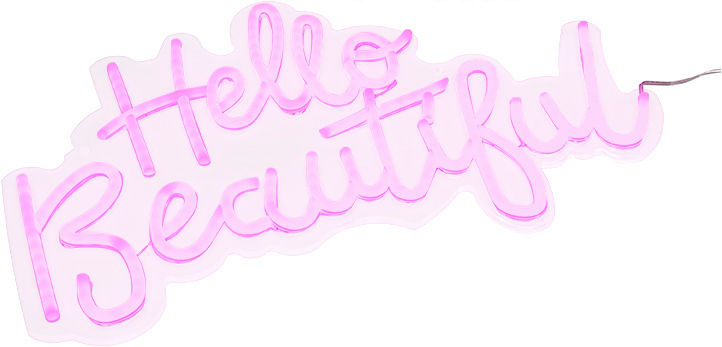 LED-Schriftzug "Hello Beautiful" 45 x 21 cm