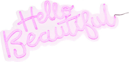 LED-Schriftzug "Hello Beautiful" 45 x 21 cm