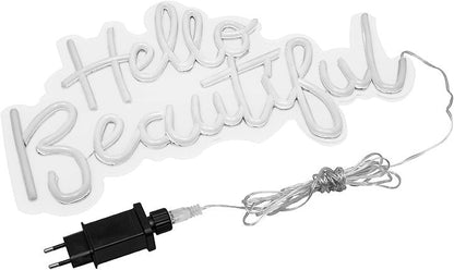 LED-Schriftzug "Hello Beautiful" 45 x 21 cm