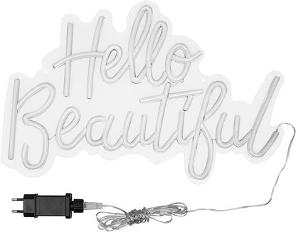 LED-Schriftzug "Hello Beautiful" 45 x 21 cm