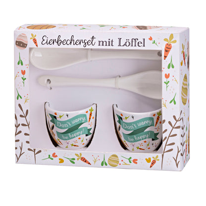 Geschenkset "Eierbecher & Löffel" 4-teilig