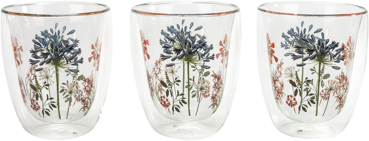 Doppelwandige Gläser "Blumenfest" 3er-Set