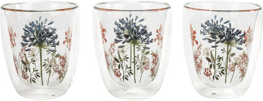 Doppelwandige Gläser "Blumenfest" 3er-Set