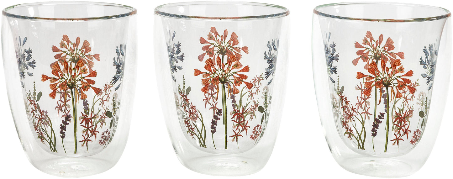 Doppelwandige Gläser "Blumenfest" 3er-Set