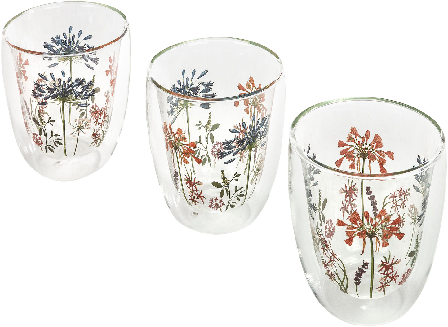 Doppelwandige Gläser "Blumenfest" 3er-Set