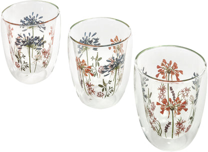 Doppelwandige Gläser "Blumenfest" 3er-Set