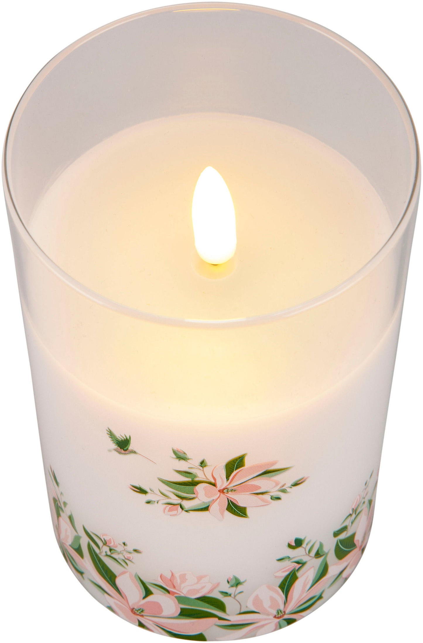 LED-Kerzen "Magnolie" im Glas, 3er-Set