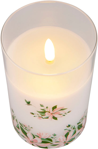 LED-Kerzen "Magnolie" im Glas, 3er-Set