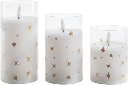 LED-Kerzen im Glas "Stars", 3er Set