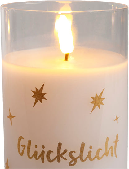 LED-Kerzen im Glas "Stars", 3er Set