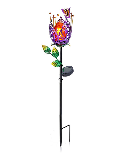 Solar-Gartenstecker "Blüte" (Farbe: lila)