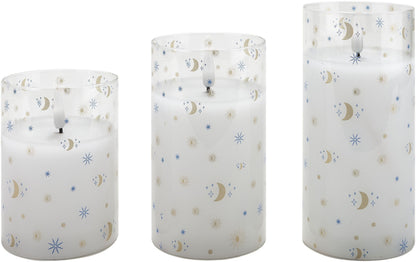 LED-Kerzen im Glas 'Sky' 3er-Set