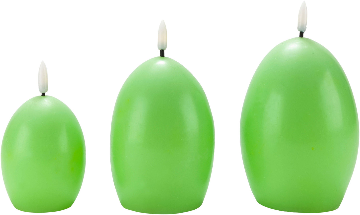 LED-Kerzen "Ei" 3er-Set (Farbe: grün)