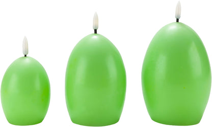 LED-Kerzen "Ei" 3er-Set (Farbe: grün)
