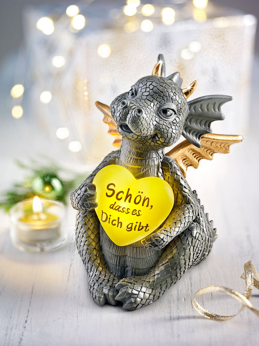 Drache "Kani" mit LED-Herz