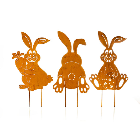 Gartenstecker "Osterhasen" 3er-Set