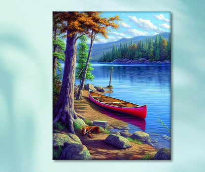 Diamond Painting "Boot am See" 40 x 50 cm