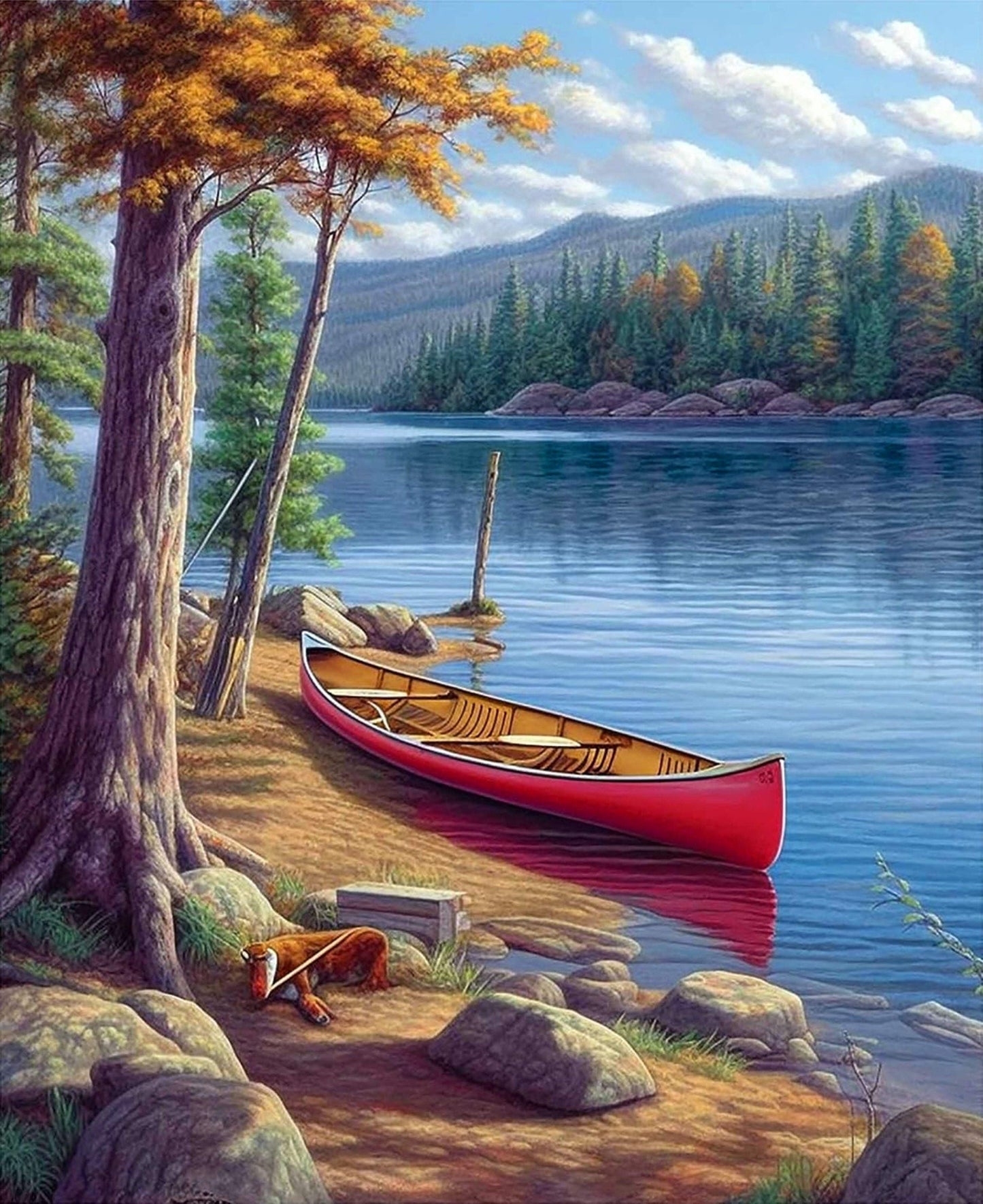 Diamond Painting "Boot am See" 40 x 50 cm