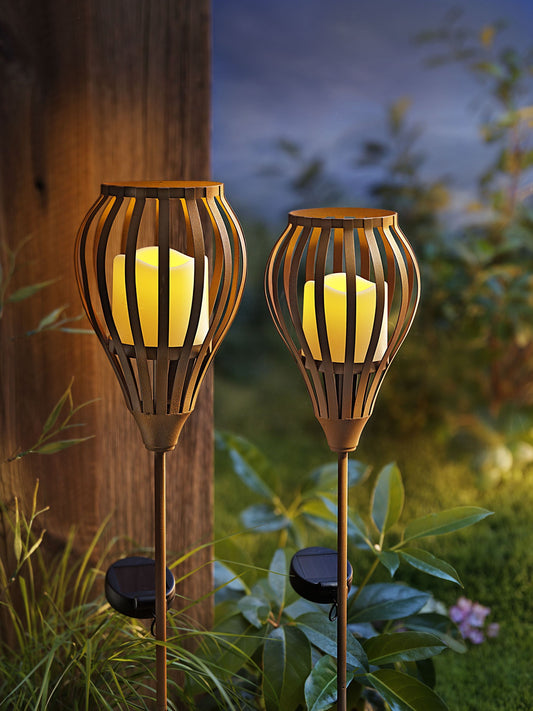 Solar-Gartenstecker "Gabbia" 87cm,  2er-Set