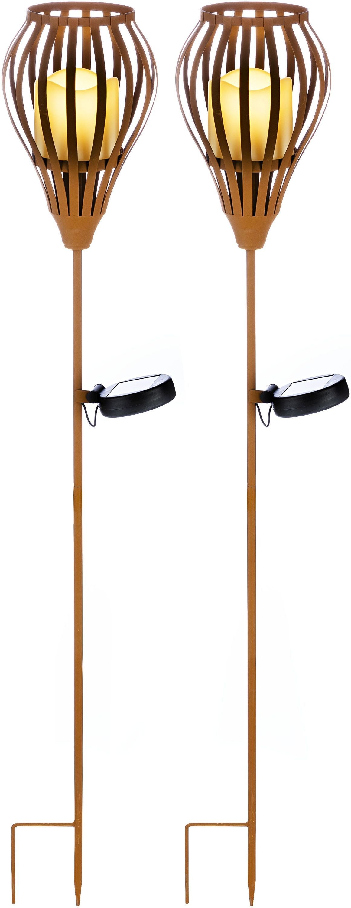 Solar-Gartenstecker "Gabbia" 87cm,  2er-Set