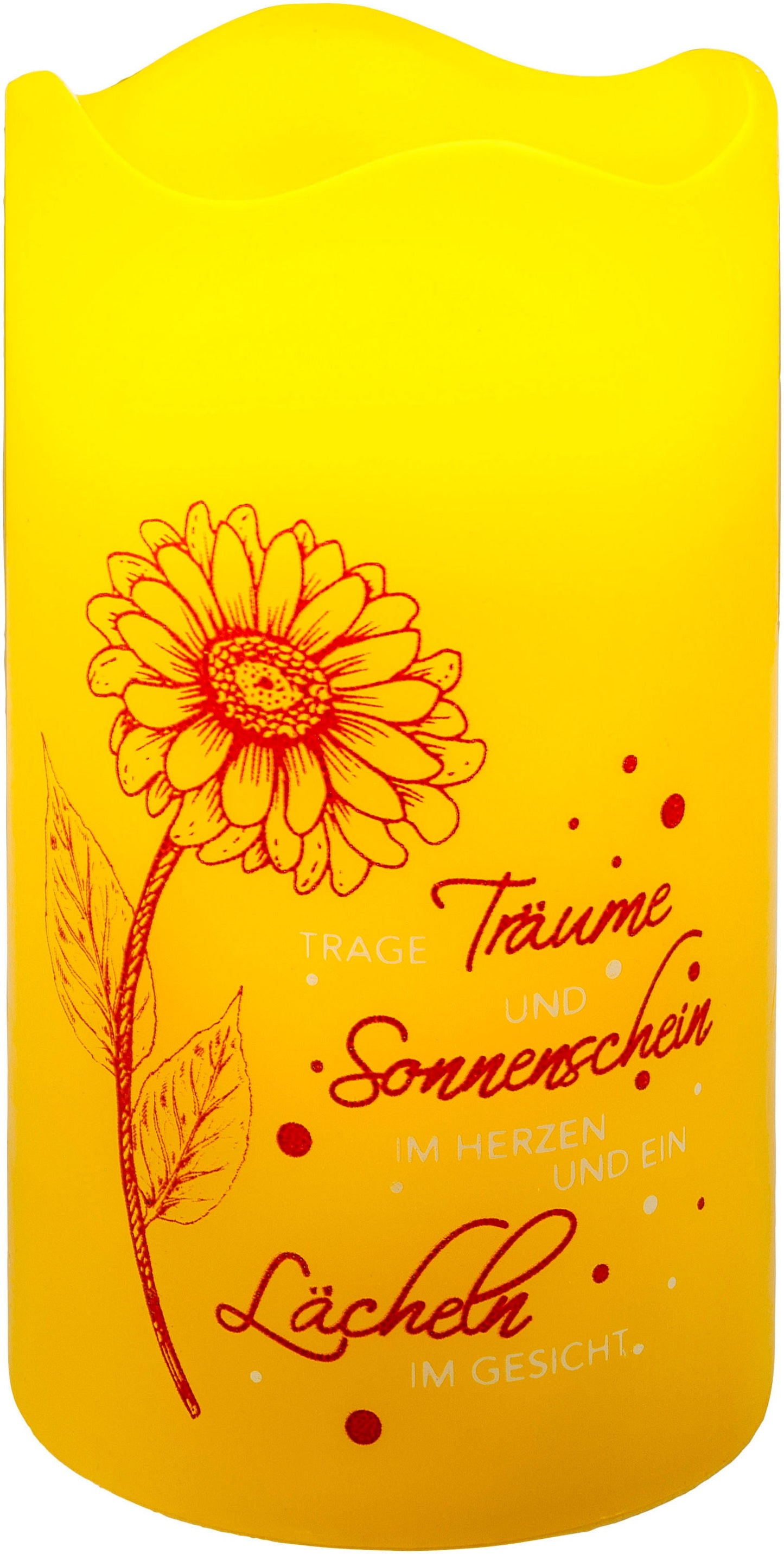 Geschenkset LED-Echtwachskerze "Sonnenschein"