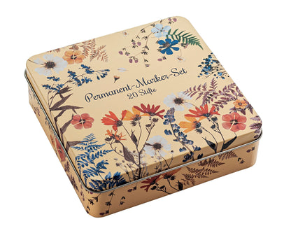 Permanent-Marker "Wiesenblumen" in Metallbox, 20-teilig