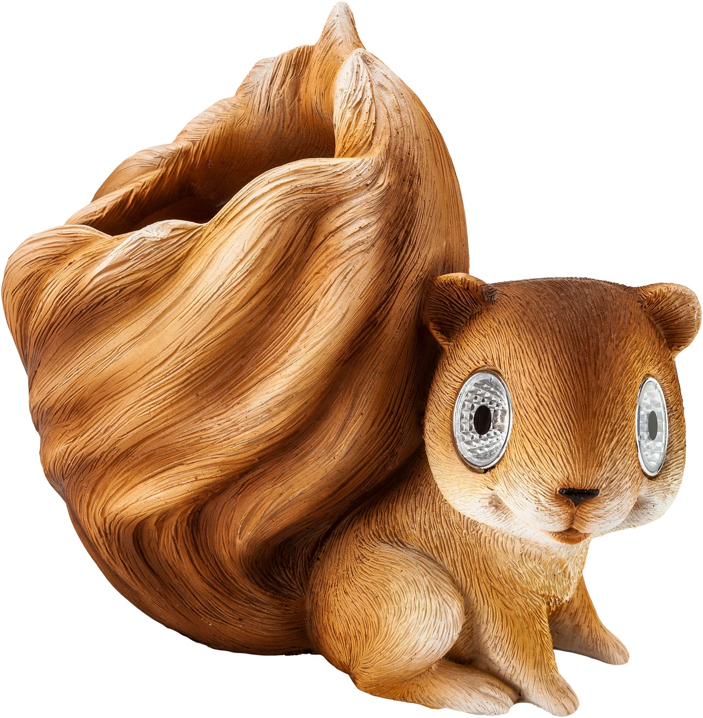 Solar-Dekofigur "Eichhörnchen Elvira" mit Blumentopf