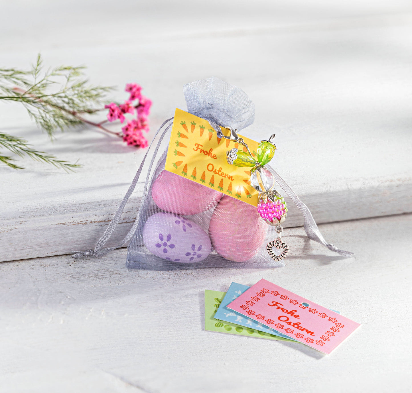 Bastelset für 12 Perlen-Hasen