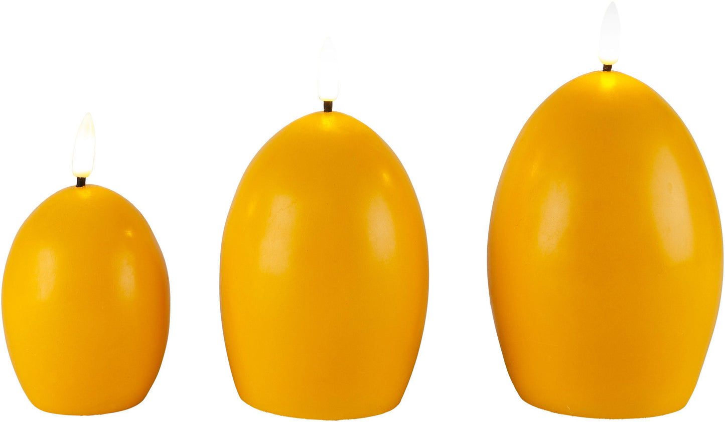 LED-Kerzen "Ei" 3er-Set (Farbe: gelb)