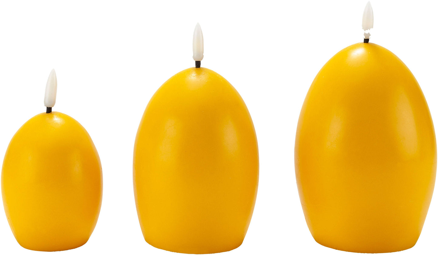 LED-Kerzen "Ei" 3er-Set (Farbe: gelb)