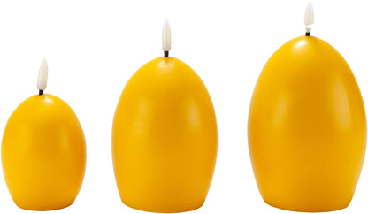 LED-Kerzen "Ei" 3er-Set (Farbe: gelb)