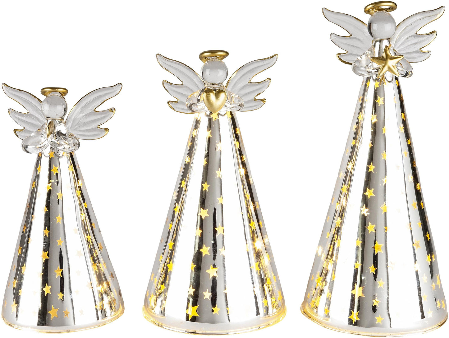 LED-Engel "Sternenmeer" 3er-Set