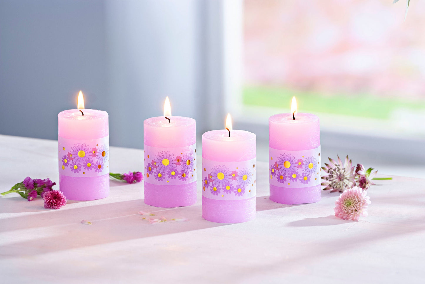 Stumpenkerzen "Amalie" 4er-Set