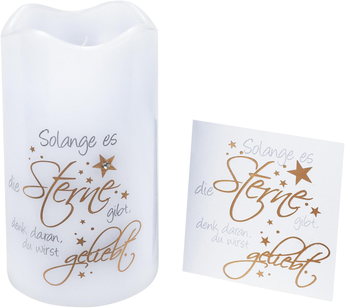 Geschenkset LED-Echtwachskerze "Sternenliebe"