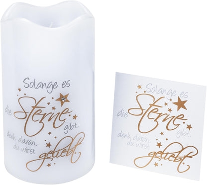Geschenkset LED-Echtwachskerze "Sternenliebe"