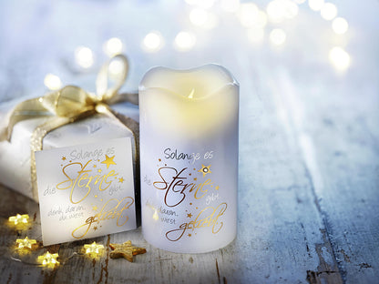 Geschenkset LED-Echtwachskerze "Sternenliebe"