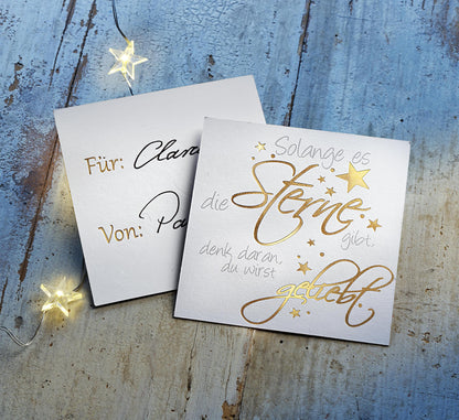 Geschenkset LED-Echtwachskerze "Sternenliebe"