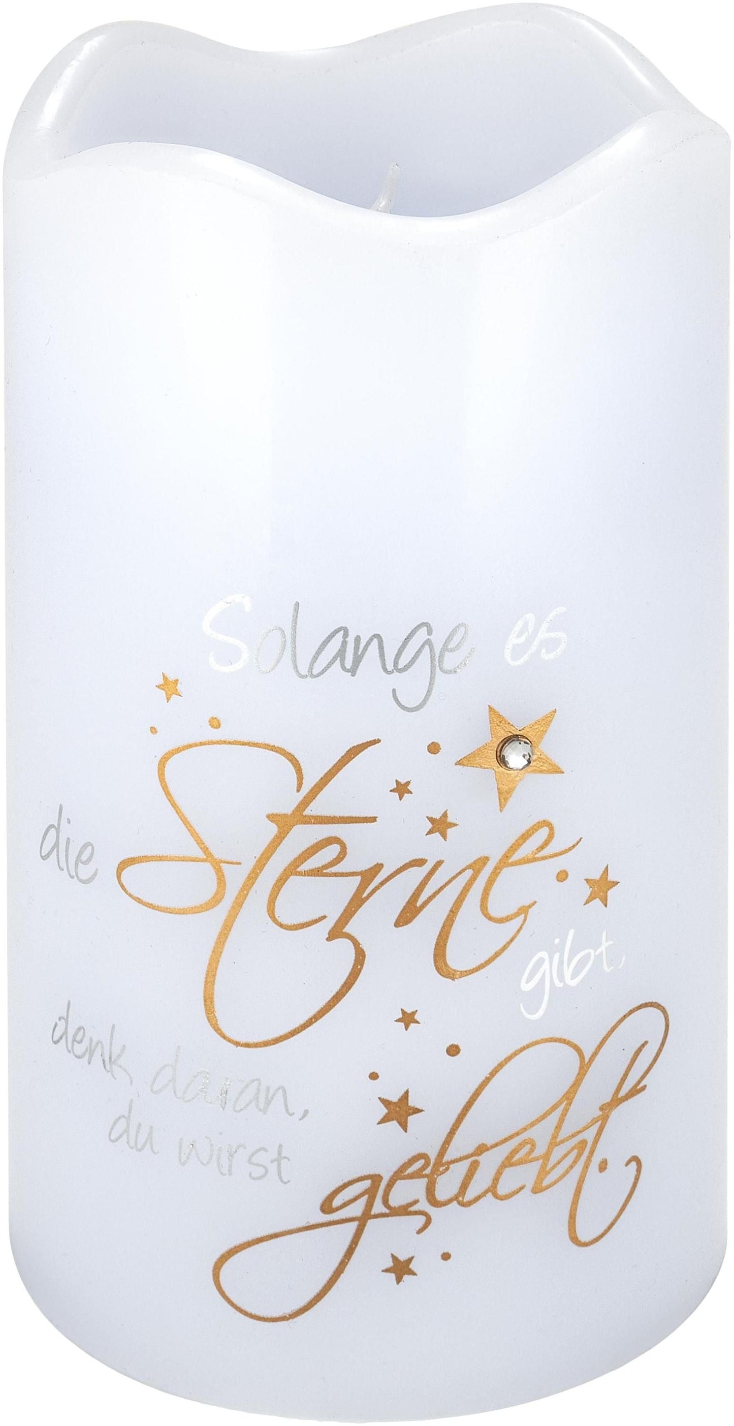 Geschenkset LED-Echtwachskerze "Sternenliebe"