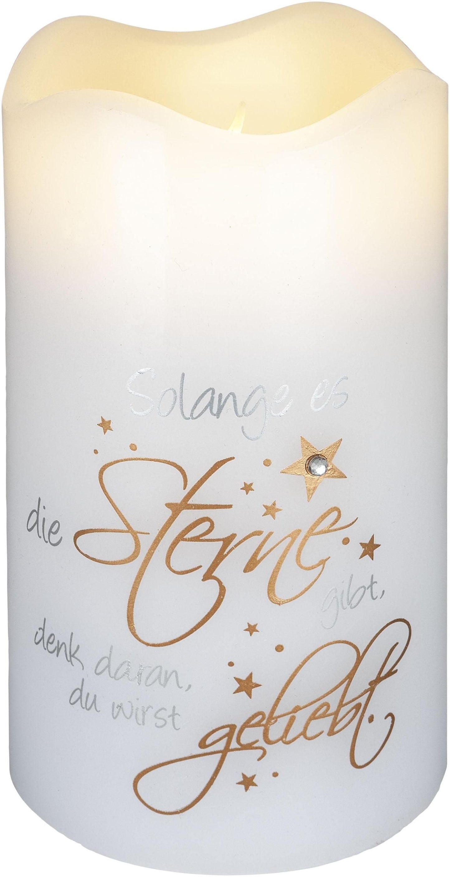 Geschenkset LED-Echtwachskerze "Sternenliebe"