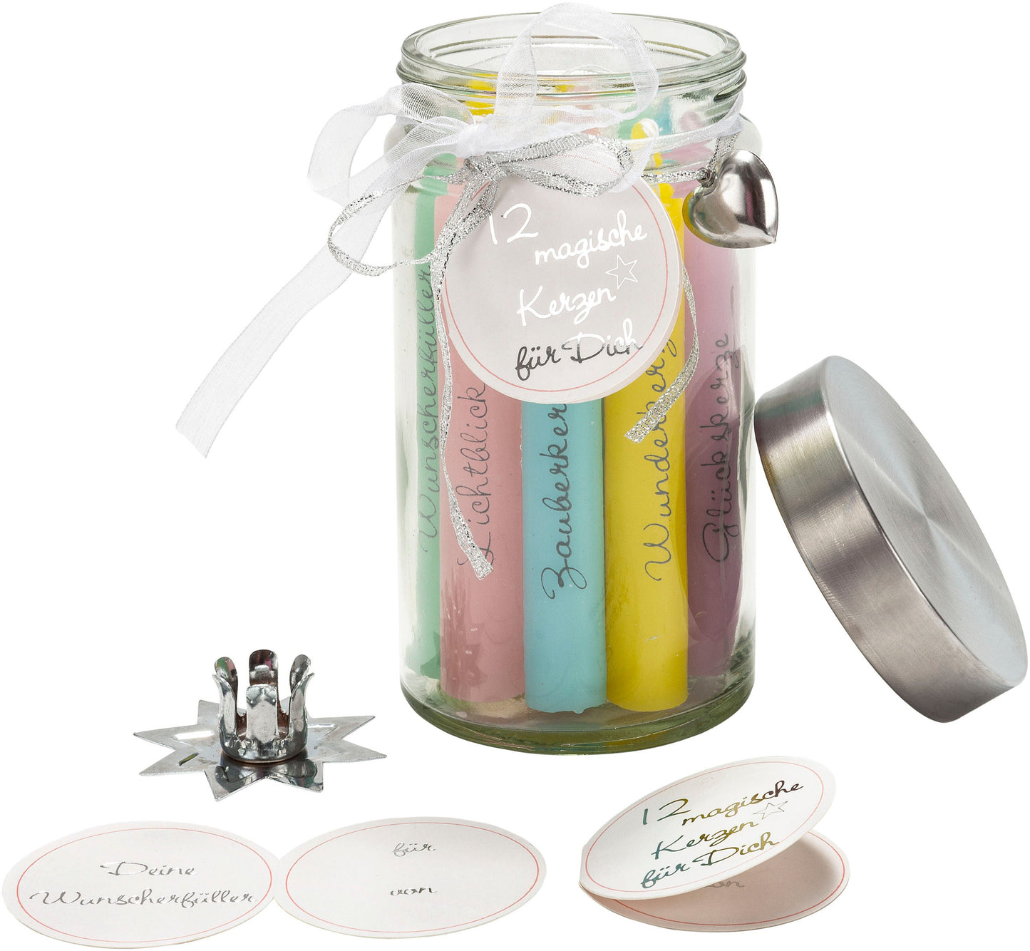 Geschenkset "Wünsche" mit 12 Kerzen