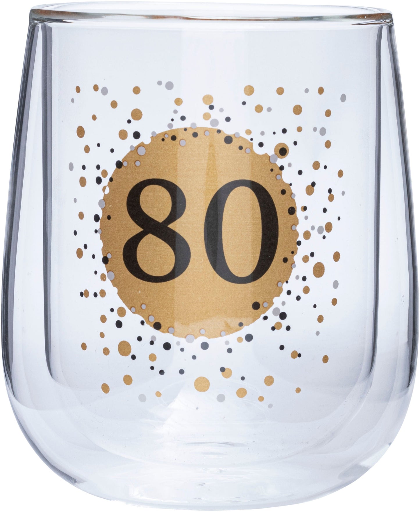 Doppelwandiges Glas (Typ: 80. Geburtstag)