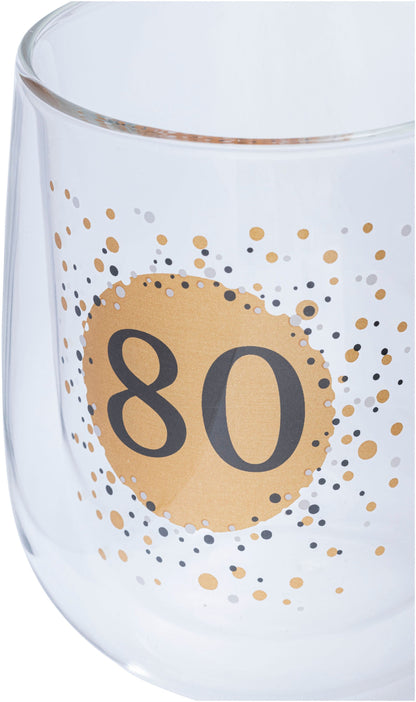 Doppelwandiges Glas (Typ: 80. Geburtstag)